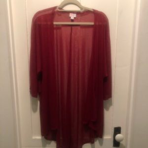 Gorgeous deep red sheer Lindsay EUC